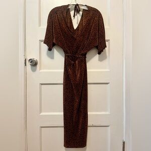 Batwing leopard print midi dress, Topshop